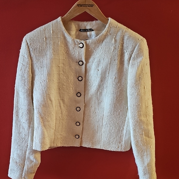 Valentino Jackets & Blazers - Valentino Cream Textured Jacket